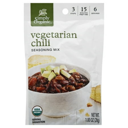 - Simply Organic Seasoning Mix - Vegetarian Chili - Case Of 12 - 1 Oz.
