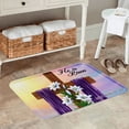 thumbnail image 2 of FJPT He Is Risen Cross With Lilies Non Slip Flannel Polyester Floor Mat For Bathroom Kitchen Bedroom Decor 16x24 inch, 2 of 5