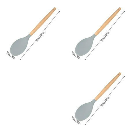 

3pcs Silicone Kitchen Cooking Utensil Heat Resistant Spatula Spoons Whisk Brush Nonstick Cookware Brush