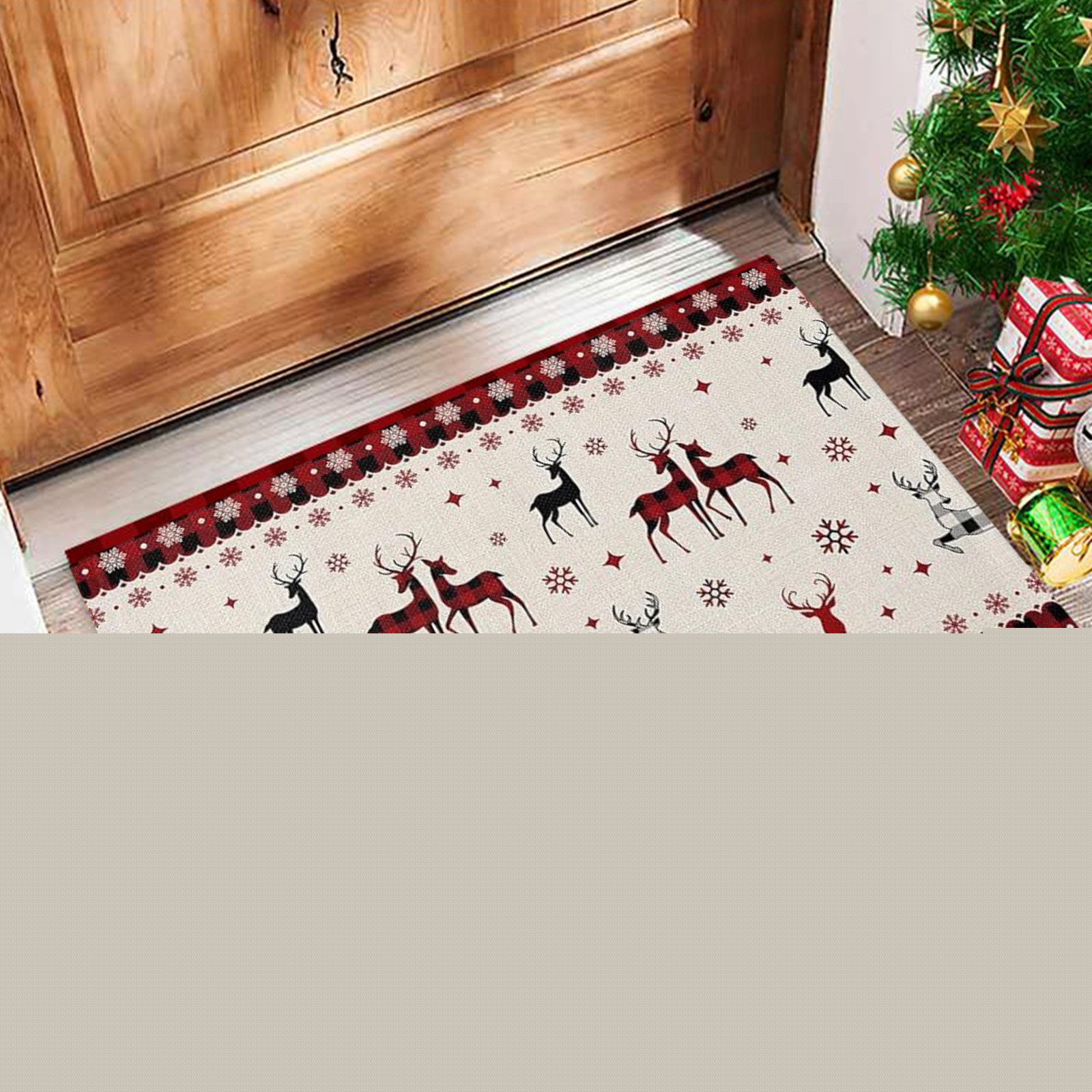 thumbnail image 7 of kladzum Christmas Doormat Velvet Rugs 23.6"x15.7" Nonslip Foot Mat Christmas Tree Decoration Door Mat Small Carpet Living Room Bedroom Bathroom Floor Mats, Xmas Holiday Decor, 7 of 7