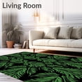 thumbnail image 2 of ODIKA 8'x10' Machine Washable Non-Slip Area Rug, Winter Wonderland Pine Needle Evergreen Bough Seasonal Floor Covering High Traffic Rug, Black, 733377, 2 of 5