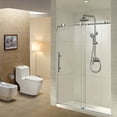 thumbnail image 4 of WOODBRIDGE Frameless Sliding Shower Door, 44" - 48" Width, 76" Height, 3/8" (10 mm) Clear Tempered Glass, Brushed Nickel Finish, Designed For Smooth Door Closing. MBSDC4876-B, 4 of 8