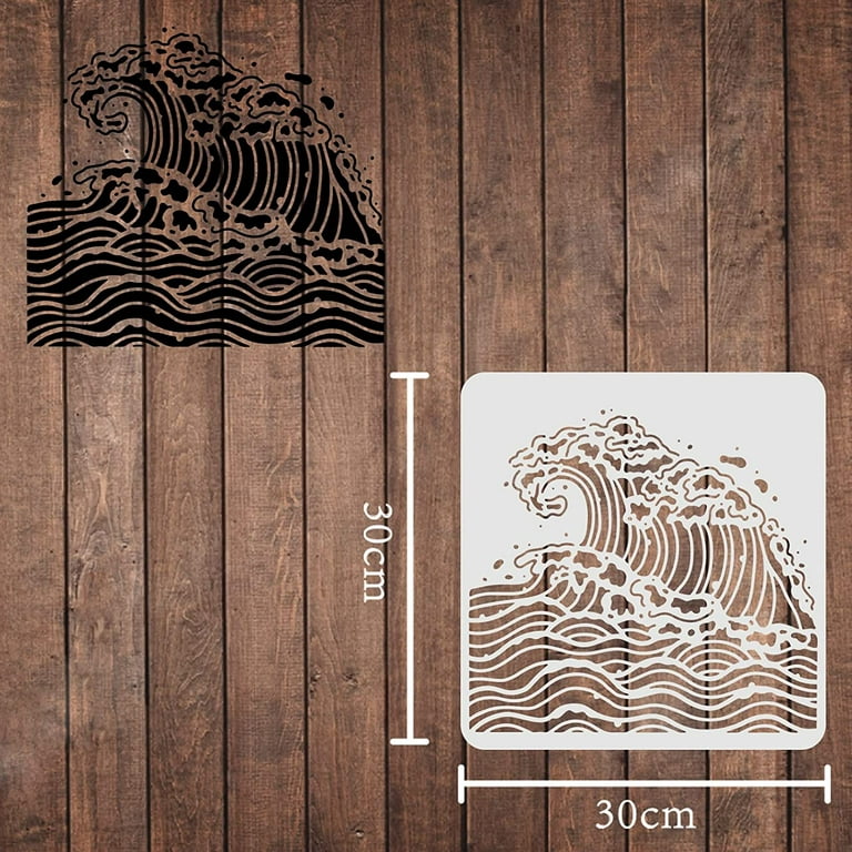 Koi Drawing Painting Stencils Templates Plastic Koi Fish Stencils  Decoration Square Carp Stencils for Painting on Wood Floor Wall and Fabric  