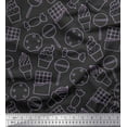 thumbnail image 1 of Soimoi Gray Cotton Voile Fabric Cookies & Cupcake Food Printed Craft Fabric by the Yard 56 Inch Wide, 1 of 3