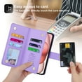 thumbnail image 4 of for Motorola Moto G (2023) Phone Case Leather Wallet Folio Flip Cover Kickstand, 3 Layer Multi Card Holder Cash Slot Photo Bag, Golden Love Zipper Puller + Magnetic Buckle, Wrist Strap, 4 of 8