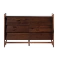 thumbnail image 5 of 58" Solid Wood Modern Angle-Face 6 Drawer Dresser - Walnut, 5 of 6