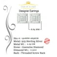 thumbnail image 4 of King of Bling's 0.50ct Diamond 925 Sterling Silver Hip Hop White Stud Earring For Men & Women, 4 of 12