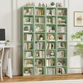 thumbnail image 5 of Homfa 8-Tier Wood Bookcase, 71'' Tall Storage Cube Organizer with Adjustable Shelves, 2PCS, Green, 5 of 7
