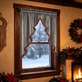 thumbnail image 6 of 59x24in Christmas Tree Shape Swags Valance Curtains, Farmhouse Valance, for Holiday Home Decor, Blackout Rod Pocket,Gray, 6 of 6