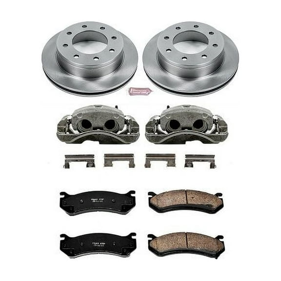 PowerStop Rear Stock Replacement Brake Pad and Rotor Kit with Calipers Fits: CHEVROLET GMC HUMMER Select Models KCOE2036A