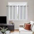 thumbnail image 4 of Vintage Stripes Kitchen Curtains Window Panels, Retro Minimalist Lines Pattern Light Blue Insulated Window Treatment Curtain, Grommet Curtains for Bedroom/Living Room/Bathroom, 2 Piece 42"Wx54"L, 4 of 8