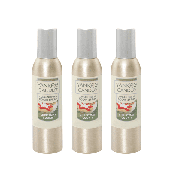 Yankee Candle Concentrated Air Freshener Room Spray, Odor Eliminator for Home, Bathroom, Christmas Cookie, 1.5 Oz (Pack of 3)