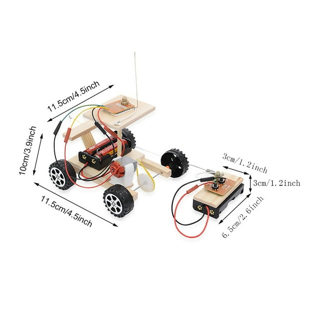 Juguete Modelo De Coche De Madera, Kit De Modelo De Coche RC De Madera DIY Juego De Juguete De Coche De Control Remoto Juguete Educativo Para NiñOs