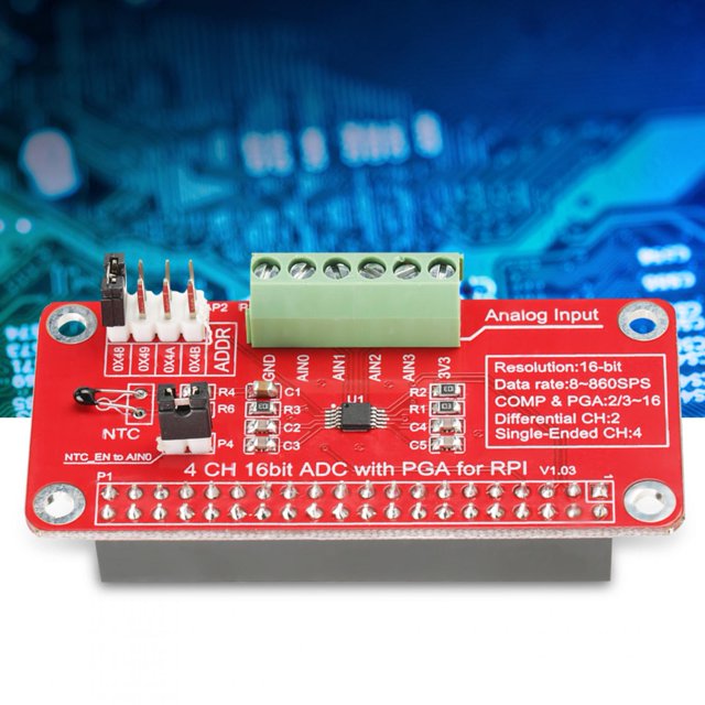 Hilitand ADC Module, Analog To Digital Converter Module 16-Bit High Accuracy Analog-to-Digital Converter, For Electronic Component DIY Electronic