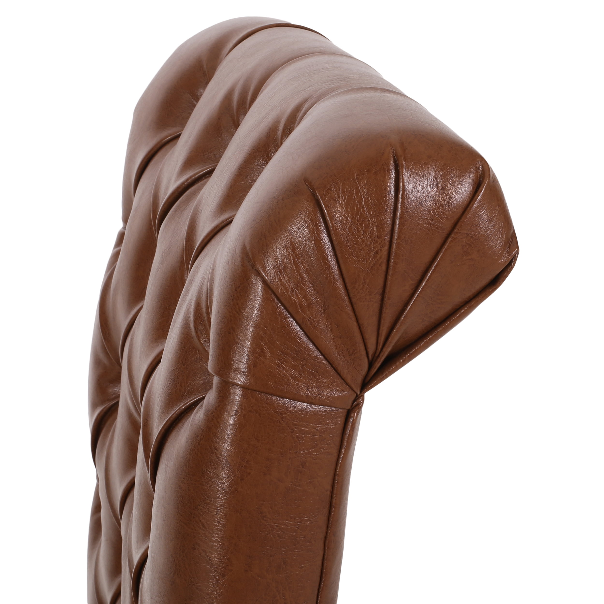 Noble House Cullon Contemporary Faux Leather Dining Chairs, Set of 4, Cognac Brown