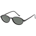 thumbnail image 2 of True Vintage Oval Sunglasses Slim Arms Neutral Colored Round Lens 49mm (Black / Smoke), 2 of 4
