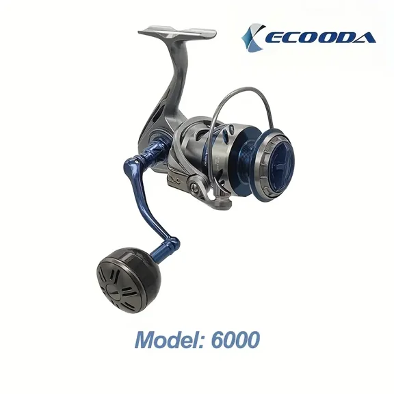 ECOODA Hadera 6000 Series Spinning Reel 15KG Drag Power Saltwater Fishing Reel Fishing Wheel 4.3:1 Gear Ratio