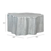 Kortha Coffee Table Antique Silver Coffee Table, Modern Style, Rubber feet help prevent floor scratches, Aluminum, Indoor Living