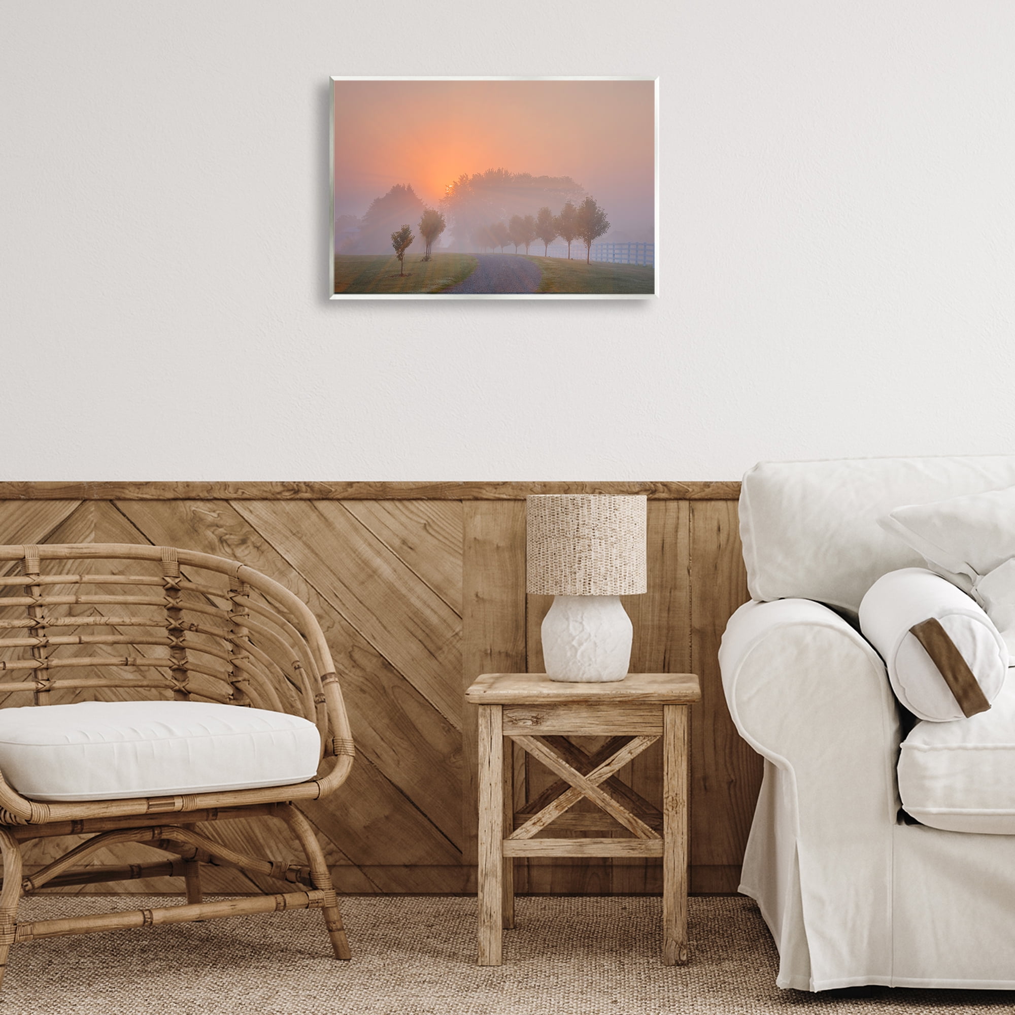 Stupell Industries Grove Path at Sunset Landscape & Nature Photography Unframed Art Print Wall Art, 19 x 13