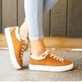thumbnail image 5 of Soda Flat Women's Shoes Lace Up Loafers Casual Sneakers Synthetic Fur Hidden Flatform ENDEAR-G Suede Khaki Green Olive 7, 5 of 5
