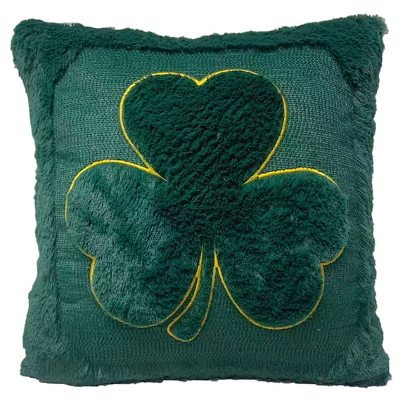 St Patricks Day Green Clover Pillow Covers 1 PACK 18X18 Inch Cute Embroidered Decor Pillow Case Decorative Throw Cushion Cover