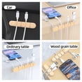 thumbnail image 3 of PINHEN Cable Holder Clips, 3 Pack Silicone Adhesive Wire Cable Holder, Cable Management Cord Organizer Clips for USB Charging Cable Mouse Wire PC Office Home, Wood, 3 of 6