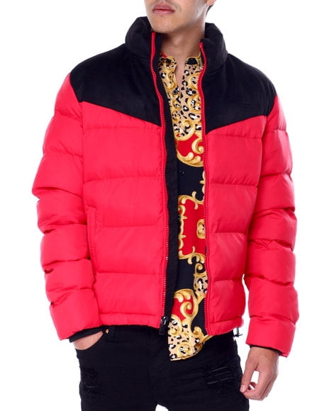 Suede Top Down Chevron Jacket RED 