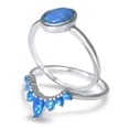 thumbnail image 4 of Blue Opal Bridal Wedding Engagement Ring Set for Women (Size 6), 4 of 6