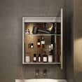 thumbnail image 4 of Lxmons 20''x28'' Aluminum Bathroom Cabinets Wall Mounted With Led Mirror,1 Outlet 2 USB Ports Right Hinged, 4 of 7