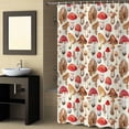 thumbnail image 2 of Fabric Shower Curtain, Retro Mushroom Spring Summer Plant Leaves Bathroom Curtain with 12 Hooks Waterproof No Bad Odor Machine Washable Bath Curtains for Bathroom, Spa Room, Background Cloth, 66"x72", 2 of 6