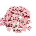thumbnail image 2 of 100 Wooden Scrabble Tiles Black Letters Numbers For Crafts Wood Alphabets PK, 2 of 5