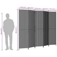 thumbnail image 4 of vidaXL Room Divider 5 Panels Grey Poly Rattan, 4 of 5