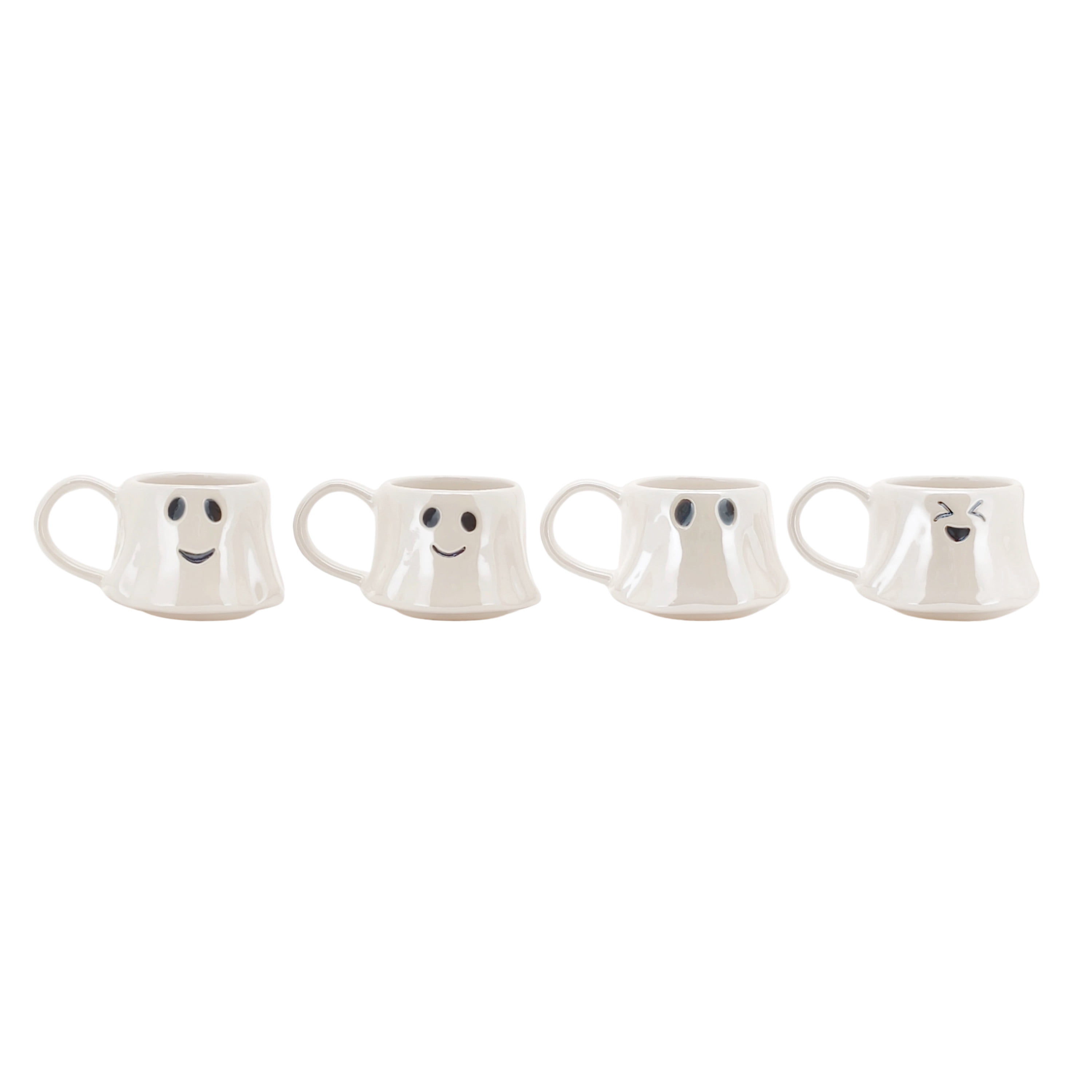 Way To Celebrate Halloween Ghost Espresso Mug Set, 4 oz, Stackable Set