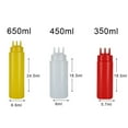 thumbnail image 7 of Cheers.US 3 Pcs/Set Plastic Squeeze Squirt Condiment Bottles with Twist on Cap Lids - Top Dispensers for Ketchup Mustard Mayo Hot Sauces Olive Oil - Bulk Clear BPA Free BBQ, 7 of 7
