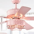 thumbnail image 2 of Funder 52-inch Pink Star & Crescent Childrens Room Lighted Ceiling Fan Remote Controlled, 2 of 5
