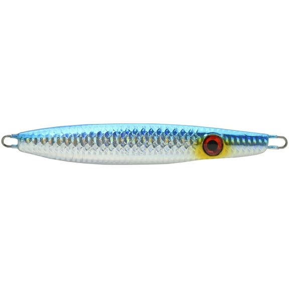 P-Line SJ4-55 Sasin Jig Solid Welded Ring Mustad Hook Bait, Silver Blue Yellow, 3 oz