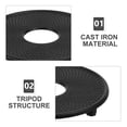 thumbnail image 3 of Hytrove Portavasos Y Base Para Olla De Hierro Fundido Negro Con Para Cocina, 3 of 8