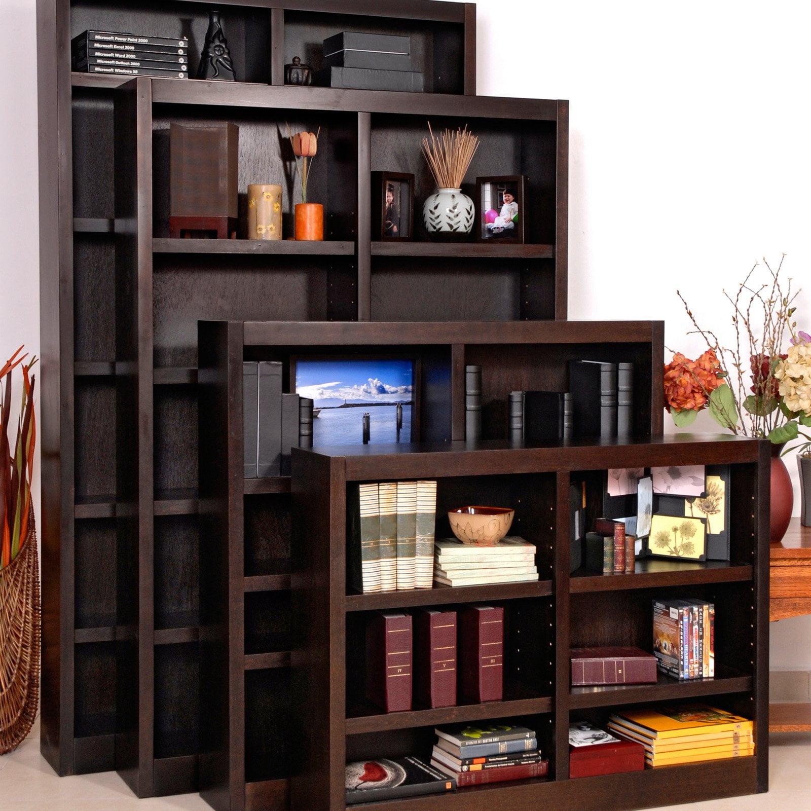Concepts in Wood Double Wide Wood Veneer Bookcase