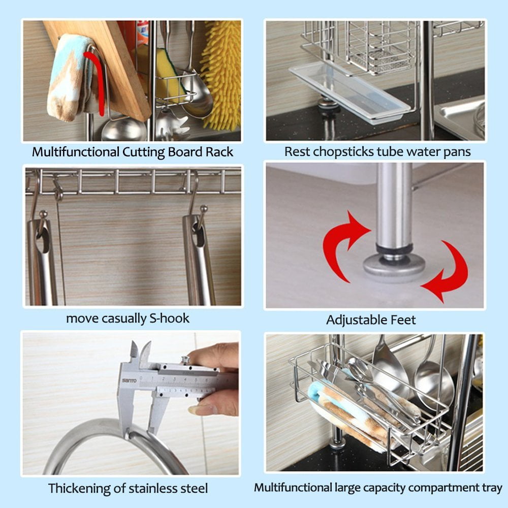 NEX Adjustable Dish Racks, Stainless Steel, Silver