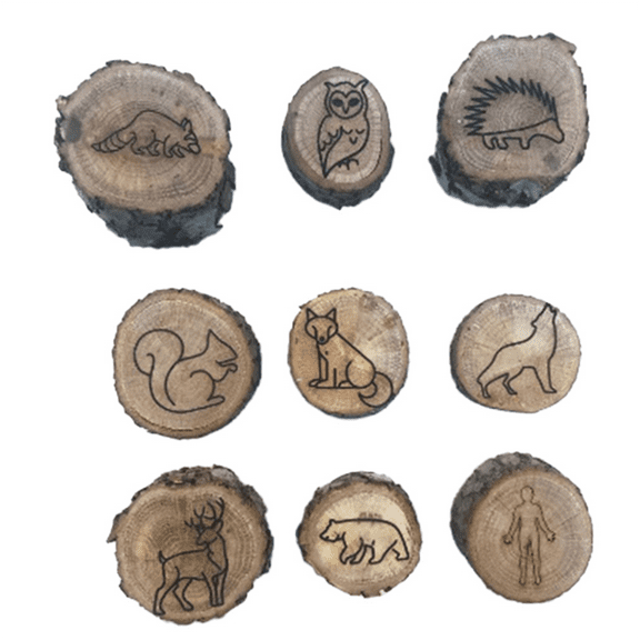 9pcs Animal Tracks Stamps Mould Footprints Engrave Wooden Children Toys Muddy Ground Snowfield Step Print Jungle