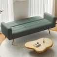 thumbnail image 4 of Leumius 71.7" Teddy Fleece Sleeper Sofa,3 Adjustable Backrest,2 Pillows, Convertible Futon Sofa Bed Folding Couch for Small Space,Living Room,Green, 4 of 7