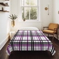 thumbnail image 4 of Purple Black Plaid Tapestry for Bedroom Wall Hanging Tapestry, Farmhouse Purple Black Checkered Ceiling Backdrop Tapestries Poster Blanket Wall Decor for Teens Room Living Room Dorm 39" x 59", 4 of 8