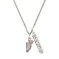 thumbnail image 1 of Delight Jewelry Silvertone Pink Running Shoe Silvertone Sisters Best Friends Forever Bar Charm Necklace, 23", 1 of 4