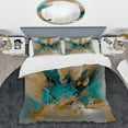 thumbnail image 2 of Designart "Turquoise Sun Liquid Marble" Abstract Marble Bedding Covert Set - Modern Yellow Abstract Bed Set With 2 Shams, 2 of 6