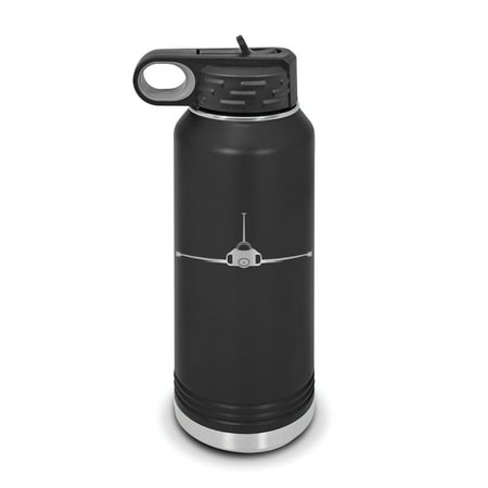 

F-20 Tigershark Water Bottle 32 oz - Laser Engraved w/ Flip Top Removable Straw - Polar Camel - Stainless Steel - Vacuum Insulated - Double Walled - Drinkware Bottles - f-5g light fighter - Black