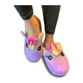 thumbnail image 2 of Cute Girls Women Cozy Unicorn Plush Sherpa Non-Skid Indoor Outdoor Slipper, Purple, Large/X-Large, 2 of 2