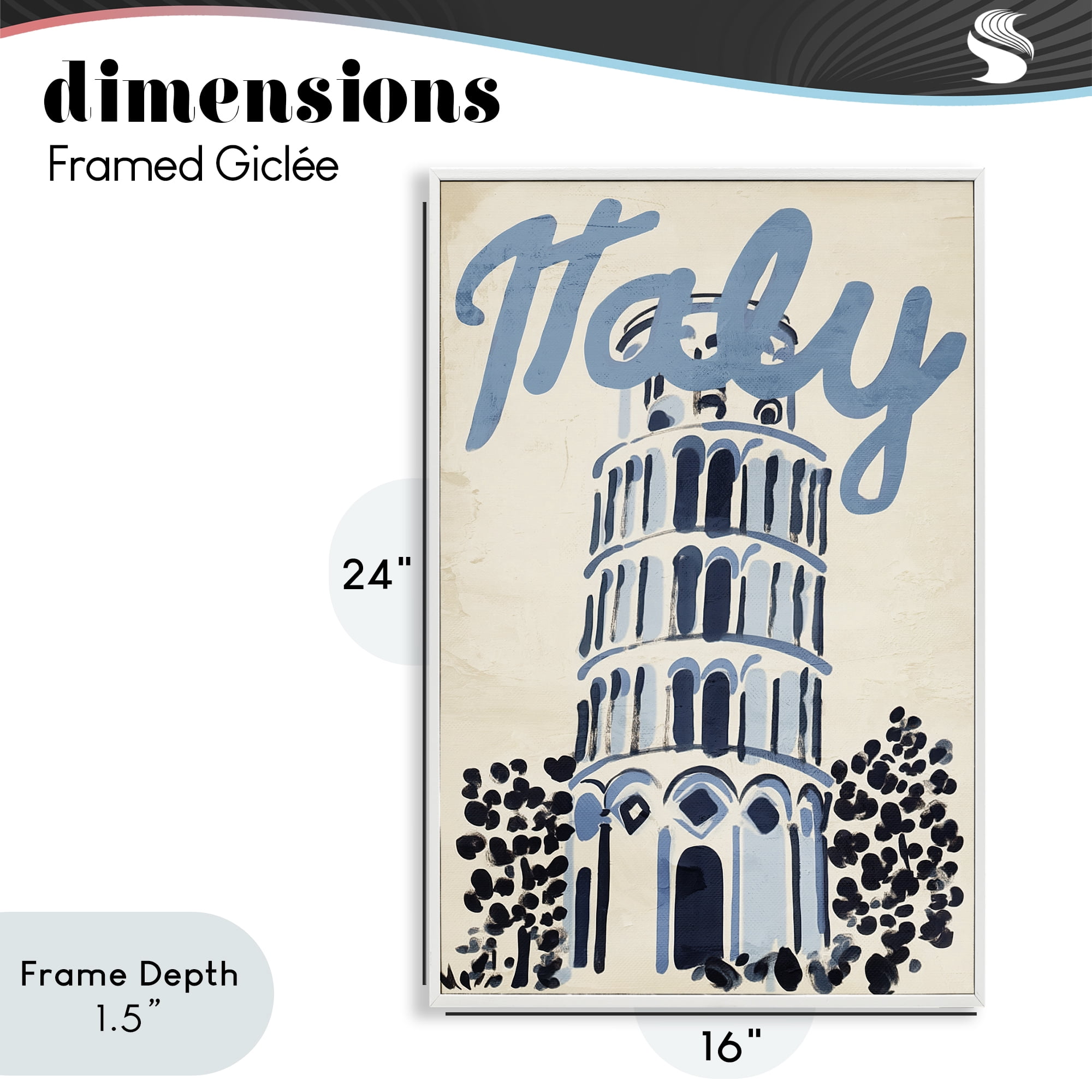Stupell Industries Blue & Beige Italy Travel White Framed Giclee Art, design by Annabelle Hall
