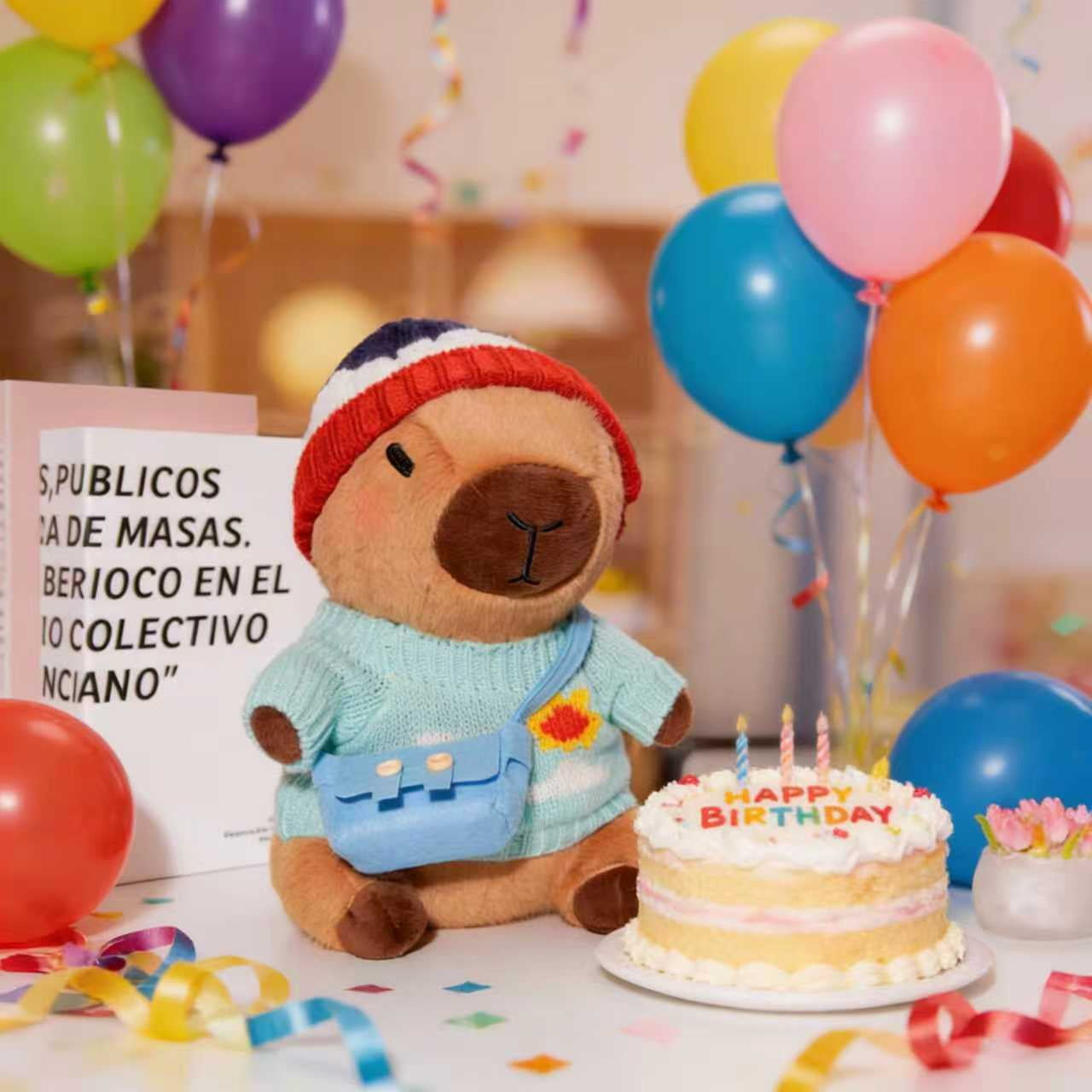 10.2 Inch Dress-Up Capybara Plush with Outfit Accessories, Cute Capybara Stuffed Doll with Hats, Sweaters, Bags , Soft Gift Plush for Room Decor