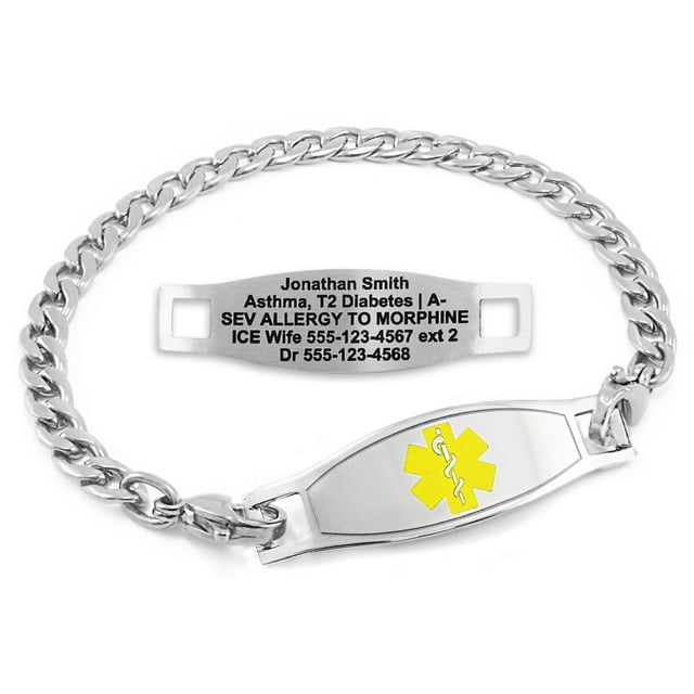 MedicEngraved Stainless Steel Custom Medical Alert Bracelet - 5mm Curb Link