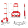 thumbnail image 4 of IVV Folding Hand Truck, Aluminum Foldable Dolly Cart, Heavy-Duty Luggage Trolley Cart with Telescoping Handle and Rolling Swivel Wheels for Home, Office, Shopping, Travel (Red), 4 of 10